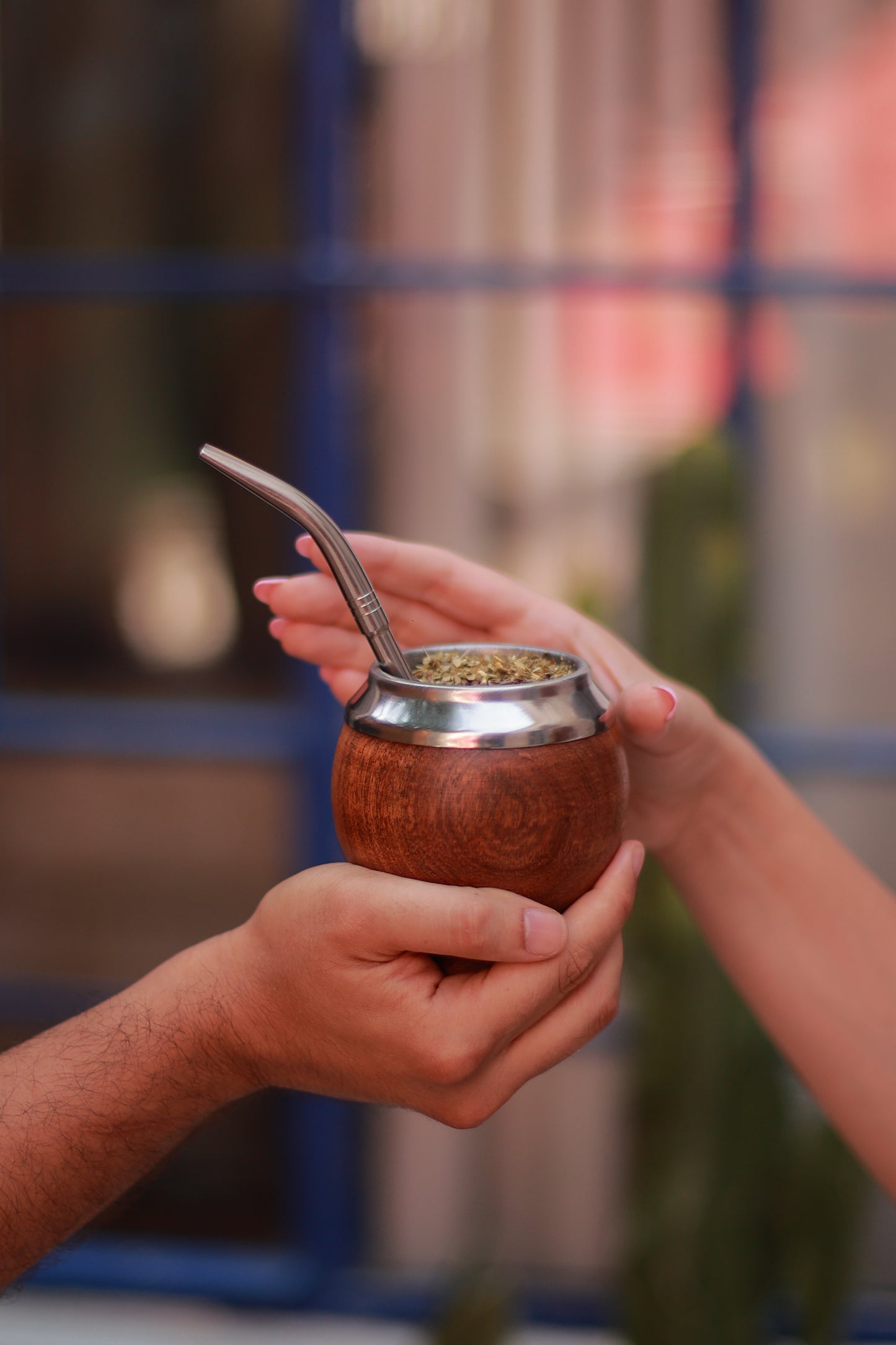Pajita de mate de acero inoxidable Tres Mates - Diseño Pico de Loro (Bolsa de algodón reutilizable incluida)