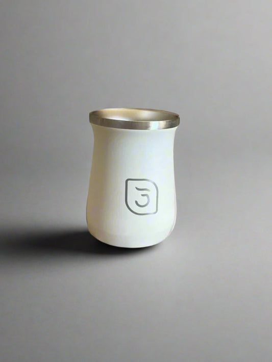 Mate de acero inoxidable Tres Mates – Edición Comfort White (240 ml)